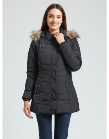 Women Quilted Puffer  Jacket Black